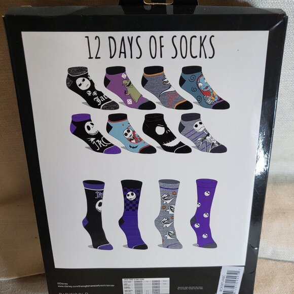 Disney Tim Burton's The Nightmare Before Christmas 12 Days of Socks - Picture 3 of 4